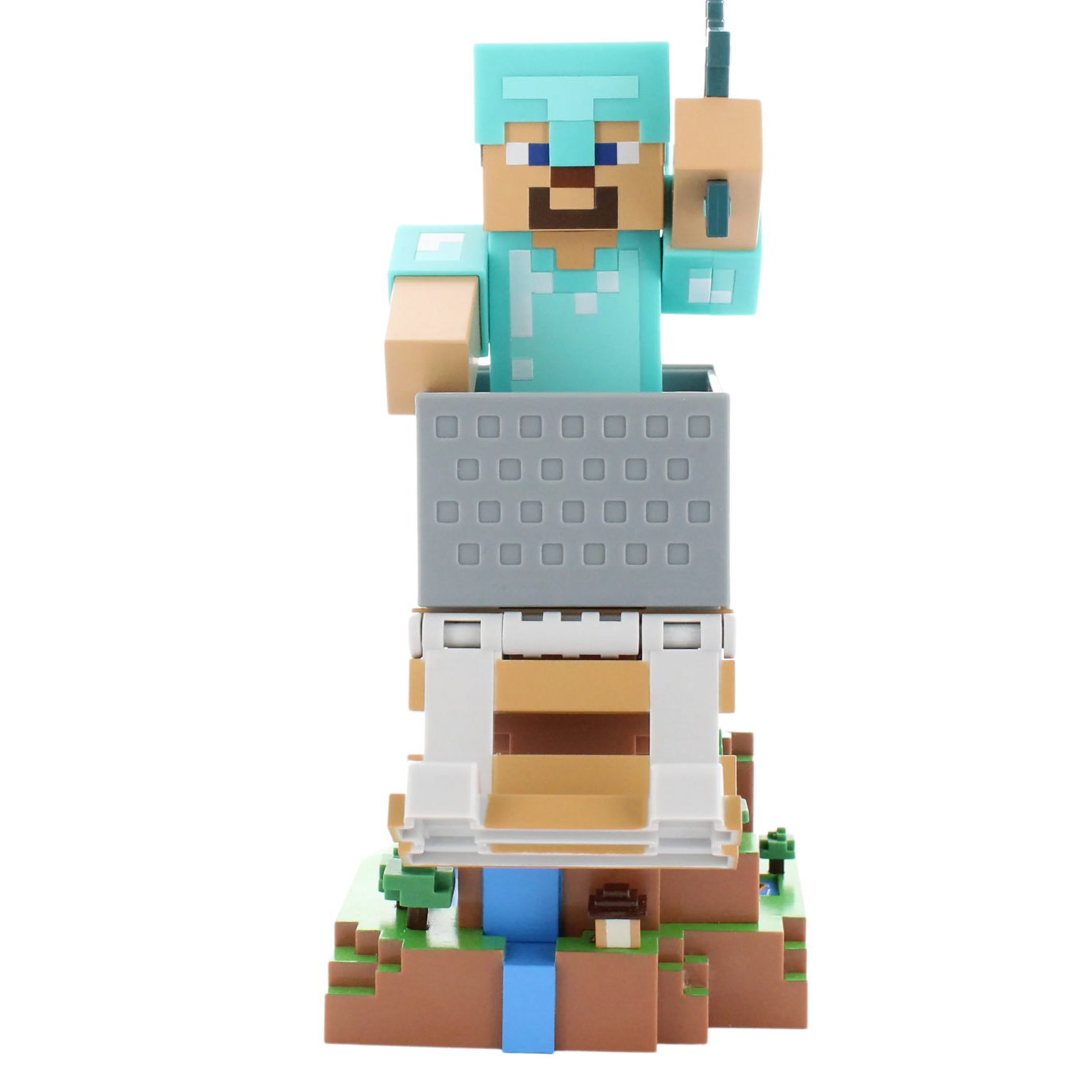 ダイヤモンド装備スティーブ コントローラースタンド マインクラフト ケーブルガイ マインクラフト ダイヤモンドスティーブ スマホ＆コントローラー