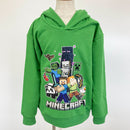 8キャラスポーツ裏毛プルパーカー（グリーン） - マイクラファン・ショップ