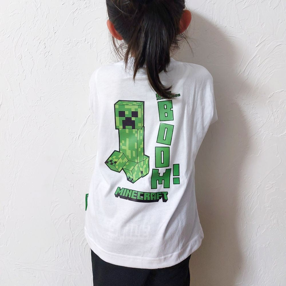 Minecraft クリーパー ブラック Tシャツ マイクラ マインクラフト マインクラフト キッズTシャツ クリーパーフェイス/ブラック M