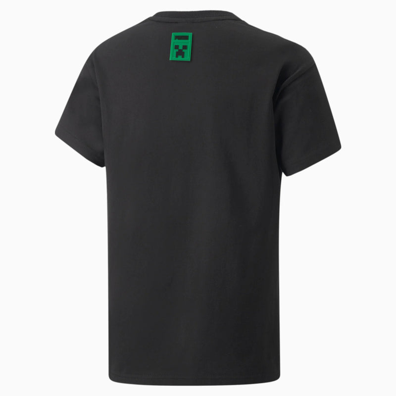 キッズ ボーイズ PUMA x MINECRAFT リラックス 半袖 Tシャツ（ブラック） - マイクラファン・ショップ