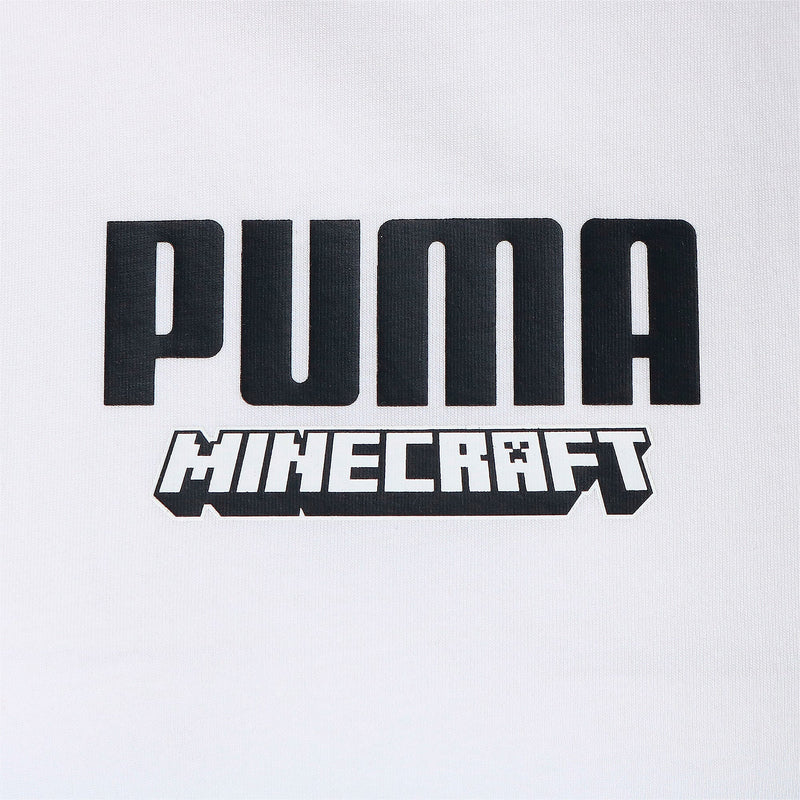 メンズ PUMA x MINECRAFT グラフィック 半袖 Tシャツ（ホワイト） - マイクラファン・ショップ